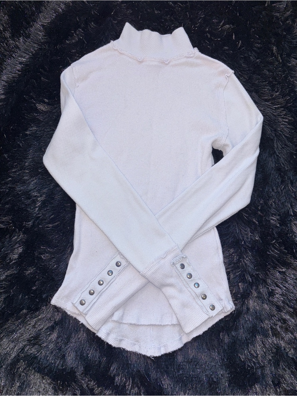We The Free baby blue Long Sleeve Mock Neck Top